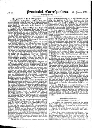 Provinzial-Correspondenz vom 12.01.1870