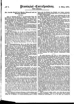 Provinzial-Correspondenz vom 02.03.1870