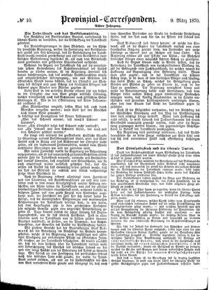 Provinzial-Correspondenz vom 09.03.1870