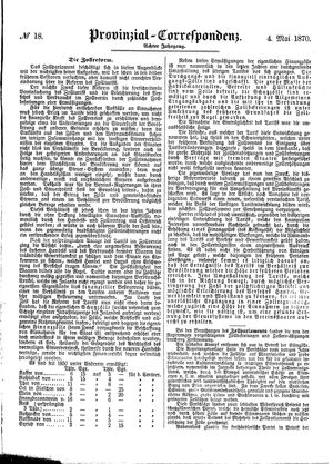 Provinzial-Correspondenz vom 04.05.1870
