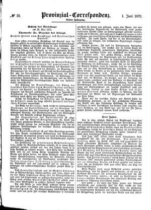 Provinzial-Correspondenz vom 01.06.1870