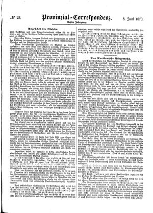 Provinzial-Correspondenz vom 08.06.1870