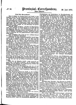 Provinzial-Correspondenz vom 29.06.1870