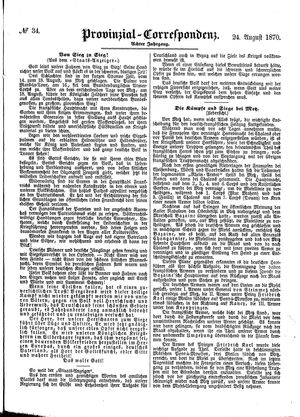 Provinzial-Correspondenz on Aug 24, 1870