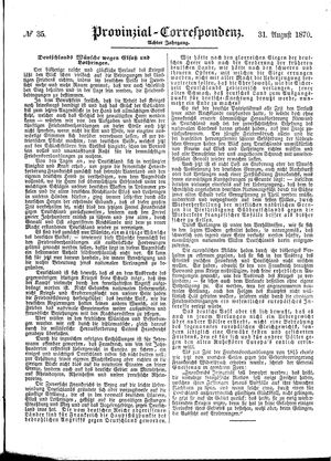 Provinzial-Correspondenz vom 31.08.1870