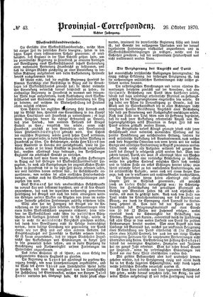 Provinzial-Correspondenz vom 26.10.1870