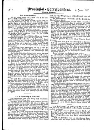Provinzial-Correspondenz vom 04.01.1871