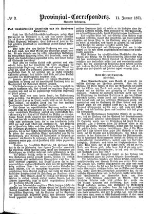 Provinzial-Correspondenz vom 11.01.1871