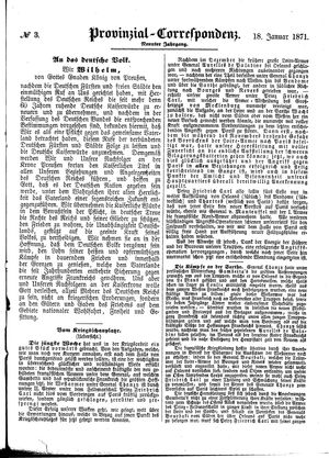 Provinzial-Correspondenz vom 18.01.1871