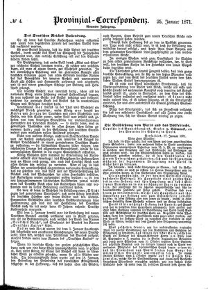 Provinzial-Correspondenz vom 25.01.1871