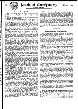 Provinzial-Correspondenz on Feb 1, 1871