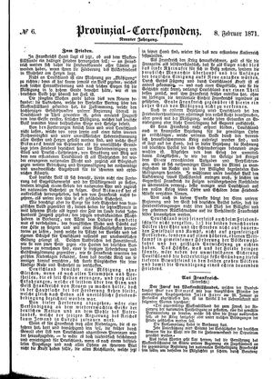 Provinzial-Correspondenz vom 08.02.1871