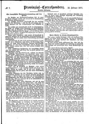 Provinzial-Correspondenz vom 15.02.1871