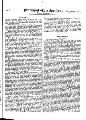 Provinzial-Correspondenz vom 22.02.1871