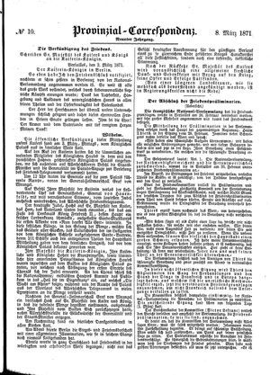 Provinzial-Correspondenz vom 08.03.1871