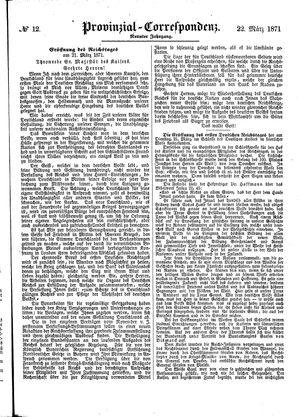 Provinzial-Correspondenz vom 22.03.1871
