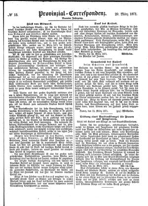Provinzial-Correspondenz on Mar 29, 1871