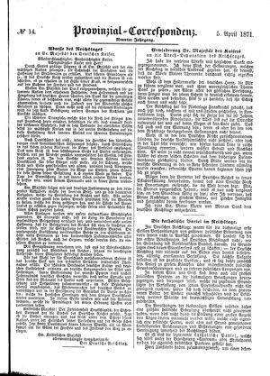Provinzial-Correspondenz vom 05.04.1871
