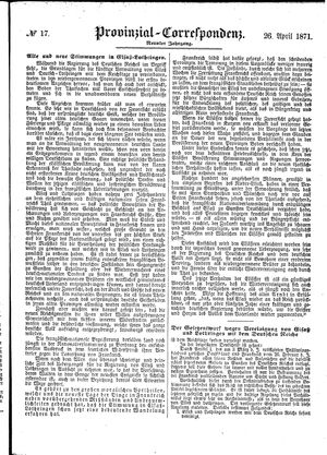 Provinzial-Correspondenz vom 26.04.1871
