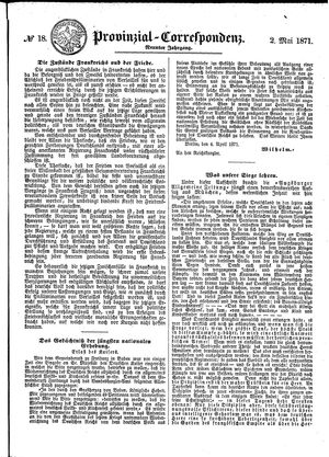 Provinzial-Correspondenz vom 02.05.1871
