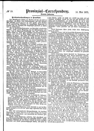 Provinzial-Correspondenz vom 10.05.1871