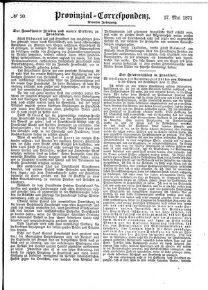Provinzial-Correspondenz vom 17.05.1871