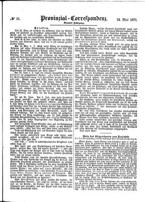 Provinzial-Correspondenz vom 24.05.1871