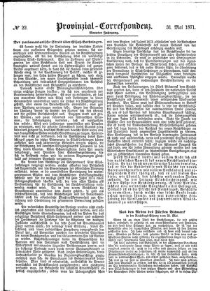 Provinzial-Correspondenz vom 31.05.1871