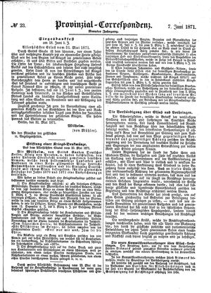 Provinzial-Correspondenz vom 07.06.1871