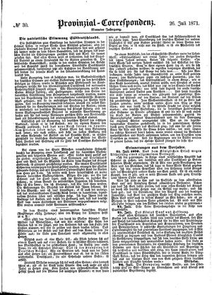 Provinzial-Correspondenz vom 26.07.1871