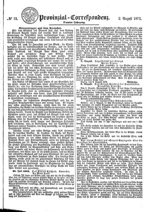 Provinzial-Correspondenz vom 02.08.1871