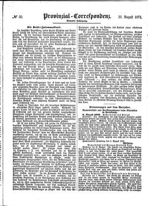 Provinzial-Correspondenz vom 16.08.1871
