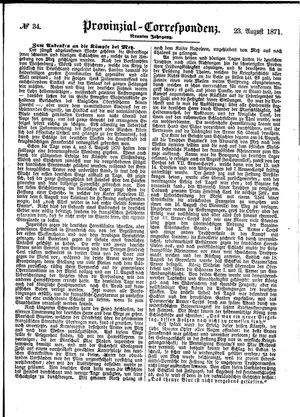 Provinzial-Correspondenz vom 23.08.1871