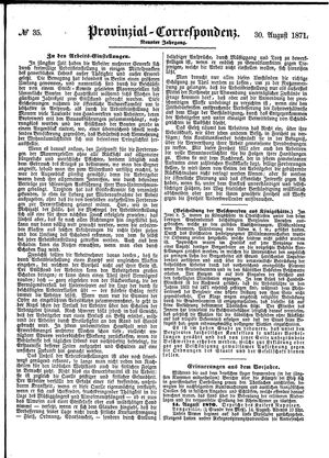 Provinzial-Correspondenz vom 30.08.1871