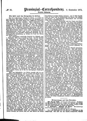 Provinzial-Correspondenz vom 06.09.1871