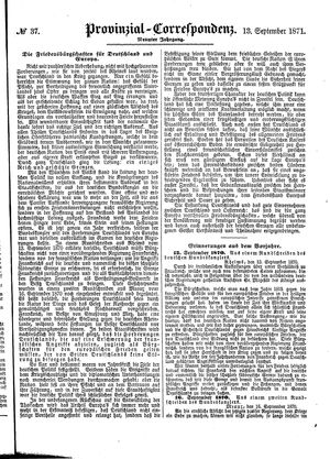 Provinzial-Correspondenz vom 13.09.1871