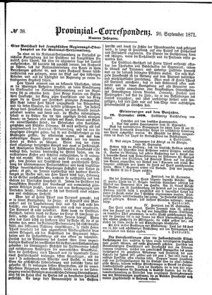 Provinzial-Correspondenz vom 20.09.1871