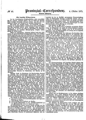 Provinzial-Correspondenz vom 04.10.1871