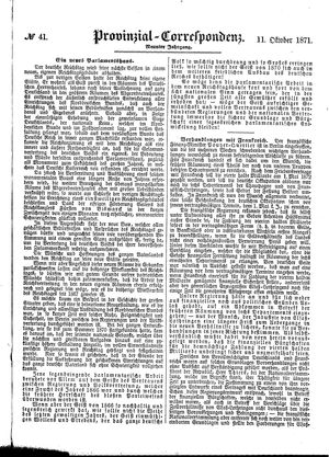 Provinzial-Correspondenz vom 11.10.1871