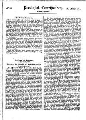 Provinzial-Correspondenz vom 18.10.1871