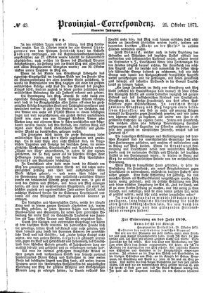 Provinzial-Correspondenz vom 25.10.1871