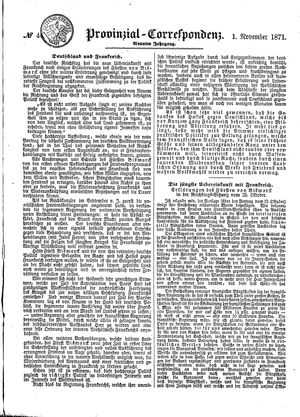 Provinzial-Correspondenz vom 01.11.1871