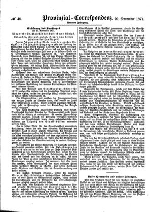 Provinzial-Correspondenz vom 29.11.1871