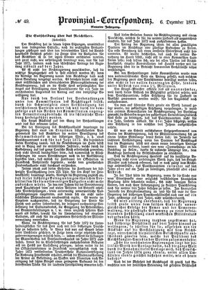 Provinzial-Correspondenz vom 06.12.1871