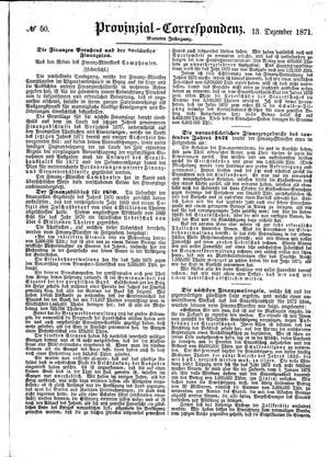 Provinzial-Correspondenz vom 13.12.1871