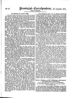 Provinzial-Correspondenz vom 28.12.1871
