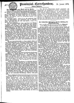 Provinzial-Correspondenz vom 31.01.1872
