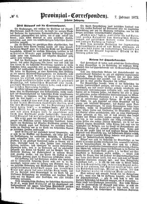 Provinzial-Correspondenz vom 07.02.1872