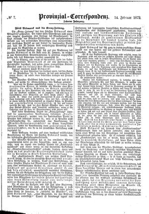 Provinzial-Correspondenz on Feb 14, 1872