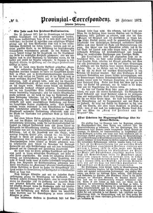 Provinzial-Correspondenz vom 28.02.1872